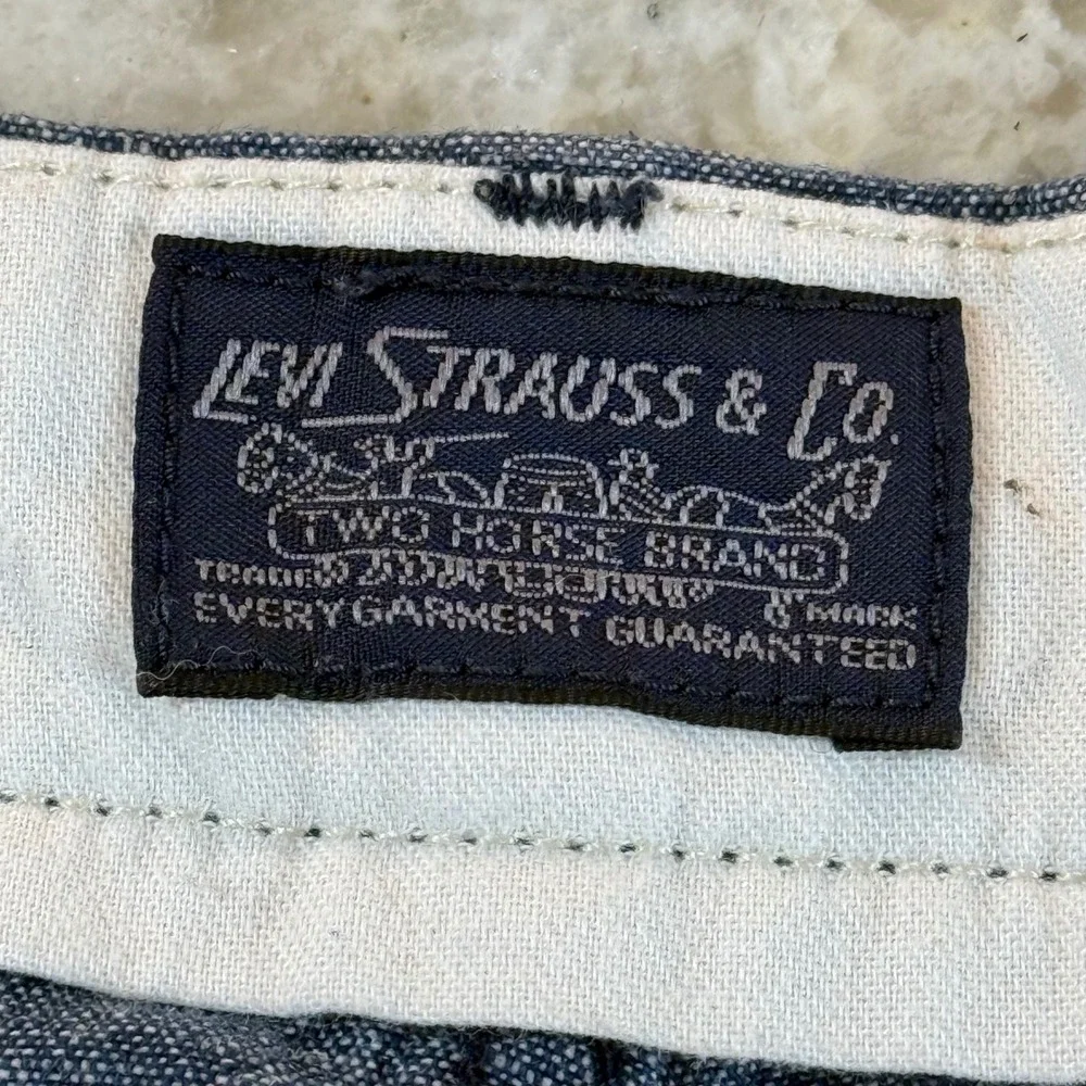 Levi Strauss Mens Blue Linen Cotton Blend Chambray Chino Trousers Pants 34x31